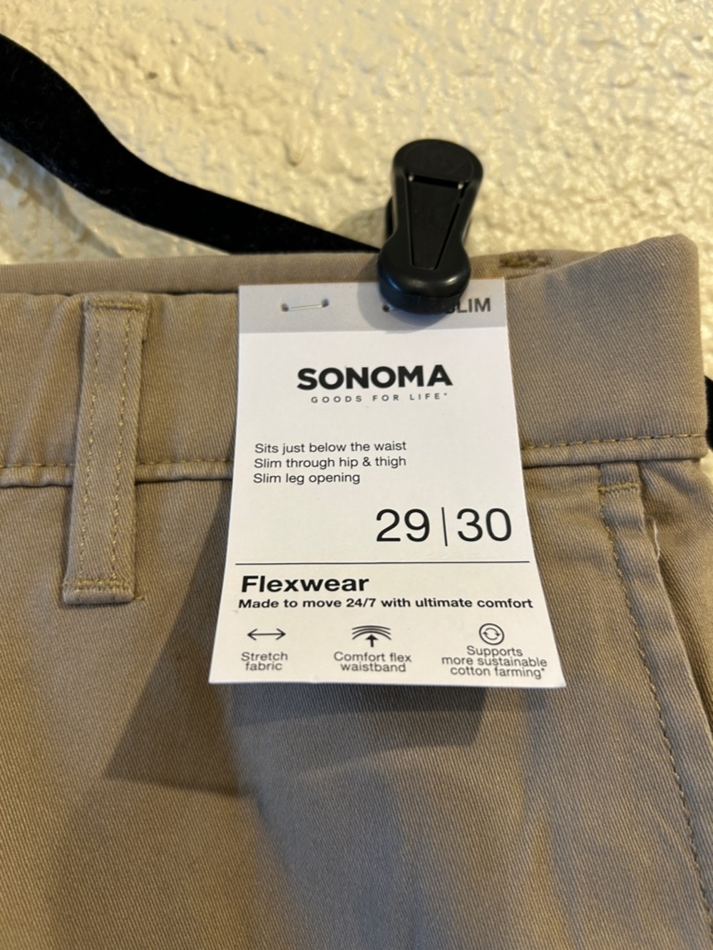 Sonoma Men's Chinos in Light Brown/Tan - Picture 4 of 7